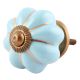 Turquoise Golden Line Medium Ceramic Melon Knob Online